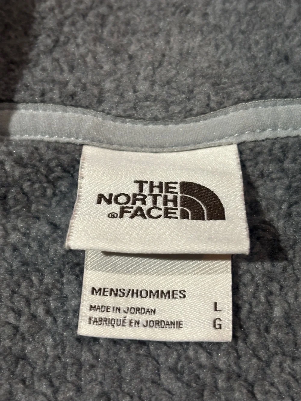 North face grey quarter zip pullover high neck fleece layer arm pocket active L